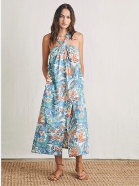 Faherty Bay Twist Dress size L Resort Summer Bohemian Dress